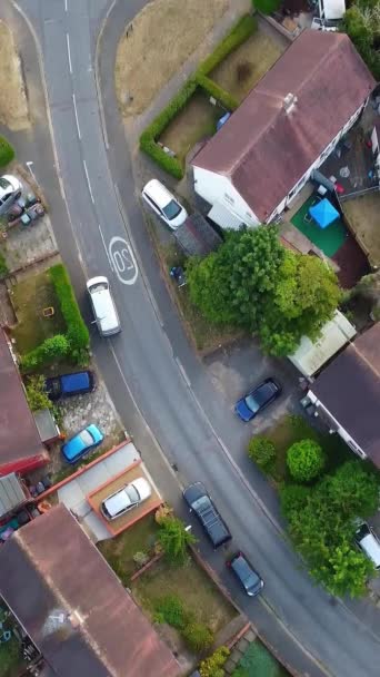High Angle Aerial View British Roads Traffic Angliában — Stock videók