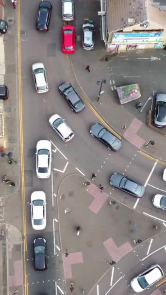 Ngiltere Ngiliz Karayolları Trafik Yüksek Açı Hava Görüntüsü — Stok video