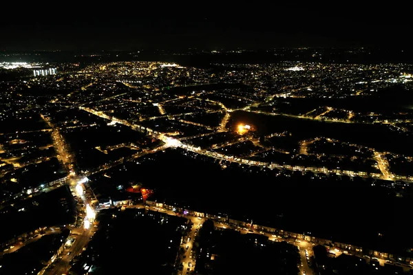 stock image Aerial view of illuminated City at Night