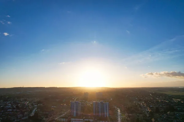 Luftaufnahme Der Stadt Einem Kalten Sonnigen Tag — Stockfoto