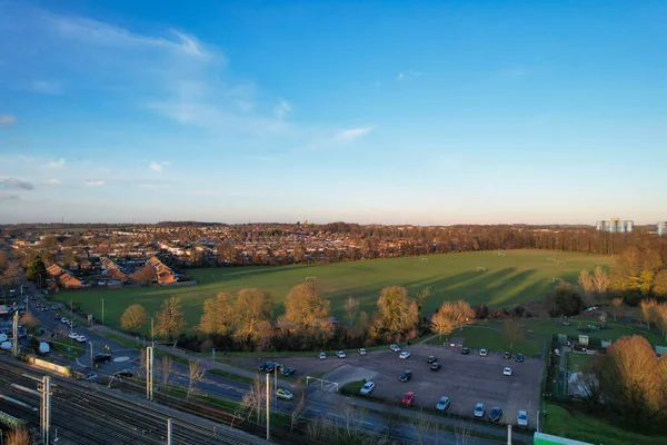 stock image Aerial View of City on Cold Sunny Day  