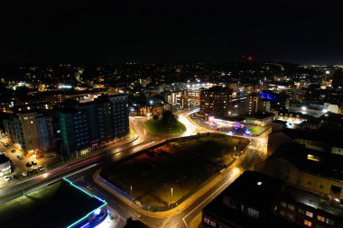 Luton Şehri 'nin Hava Gecesi Görüntüsü