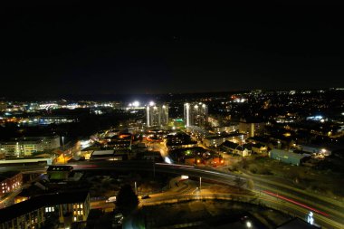 Luton Şehri 'nin Hava Gecesi Görüntüsü