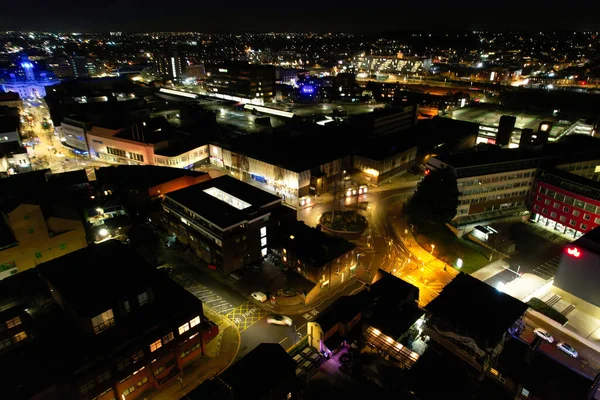 Luton Şehri Nin Hava Gecesi Görüntüsü — Stok fotoğraf