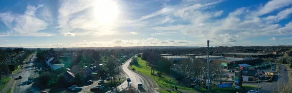 大不列颠及北爱尔兰联合王国 2023年1月18日 英格兰卢顿市建筑与道路的高角度视图 — 图库照片