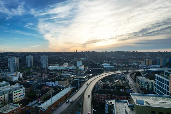 Great Britain Luton 22Nd January 2023 High Angle View City — Stock Photo, Image