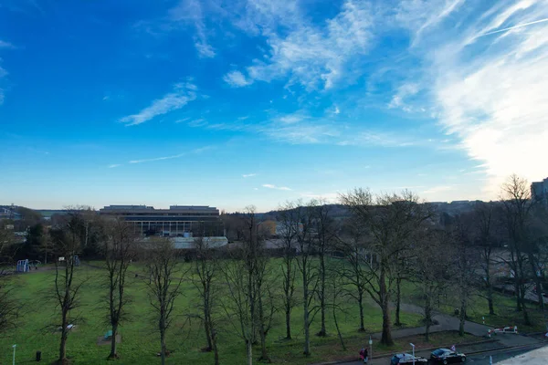 stock image GREAT BRITAIN, LUTON - 22ND JANUARY, 2023: High Angle View of City Center, Modern and Historical View of Town of England 