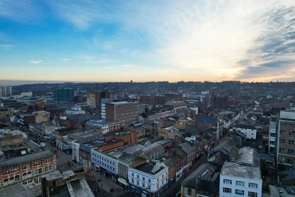 stock image GREAT BRITAIN, LUTON - 22ND JANUARY, 2023: High Angle View of City Center, Modern and Historical View of Town of England 