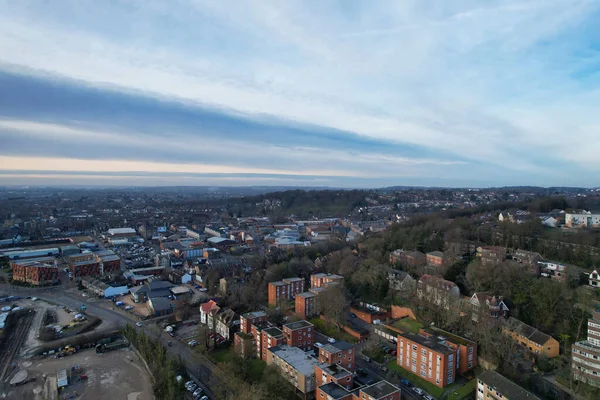 stock image GREAT BRITAIN, LUTON - 22ND JANUARY, 2023: High Angle View of City Center, Modern and Historical View of Town of England 