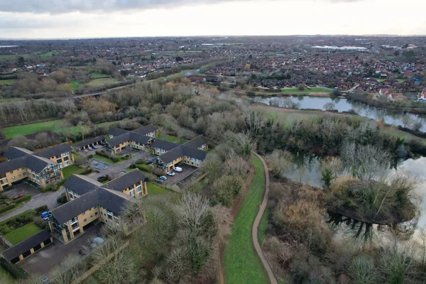 stock image Aerial view of Milton Keynes City at Cloudy Day