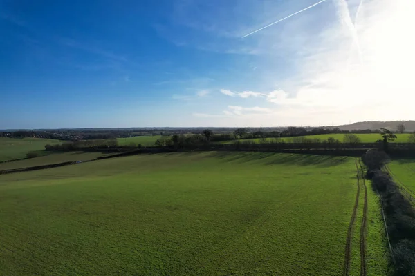 Blick Aus Der Vogelperspektive Auf Die Englische Landschaft Sunny Day — Stockfoto