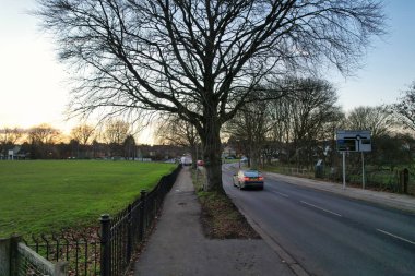 Güneşli bir günde İngiliz Kırsalının Yüksek Açı Görünümü