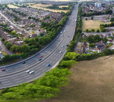 İngiltere 'nin Luton Kasabası Yüksek Açı Görünümü