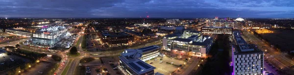 Vista Panorámica Ciudad Por Noche — Foto de Stock