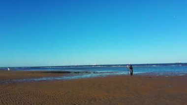 Büyük Britanya 'nın Muhteşem Okyanusu' ndaki Güzel Kumsal 'ın Yüksek Açılı Görüntüsü