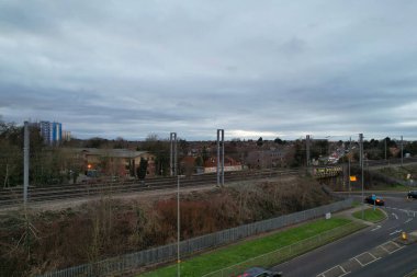 BİRLİK KINGDOM, LUTON - 03RD FEBRUARY, 2023: Luton Town 'daki Yolların Yüksek Açı Görünümü 