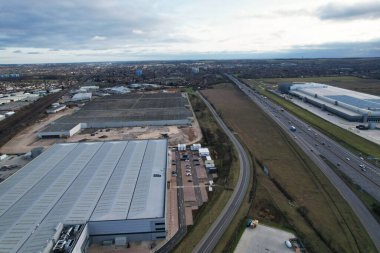 BİRLİK KINGDOM, LUTON - 03RD FEBRUARY, 2023: Luton Town 'daki Yolların Yüksek Açı Görünümü 