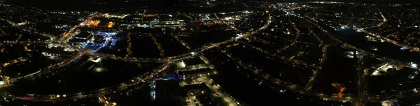 Storbritannien England Luton Januari 2023 Upplyst Över Engelska Staden Natten — Stockfoto