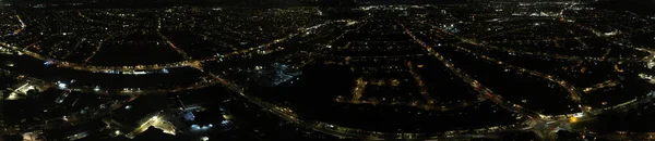 Inglaterra Luton Enero 2023 Vista Iluminada Ciudad Inglesa Durante Noche — Foto de Stock
