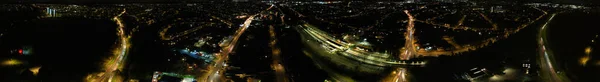 Panoramiczny Podświetlony Widok Miasto Nocy — Zdjęcie stockowe