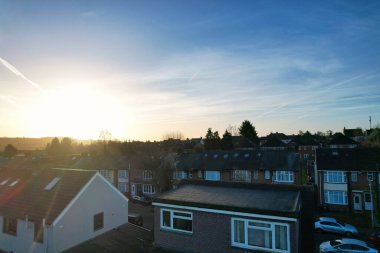 İngiltere 'nin Merkez Dunstable Kasabasının Yüksek Açı Görüntüsü.
