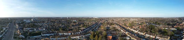High Angle Panoramic Kilátás Kiskereskedelmi Parkra Közép Dunstable Angliára Nagy — Stock Fotó