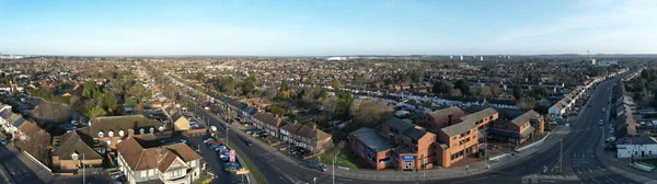 英格兰贝德福德郡敦布尔镇中部的空中全景 — 图库照片