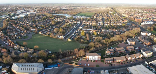 stock image Aerial Panoramic View of Central Dunstable Town in Bedfordshire, England