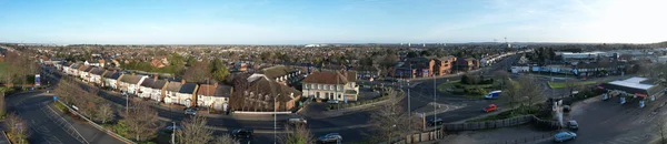 Aerial Panoramic View Central Dunstable Town Bedfordshire England — Stock Photo, Image