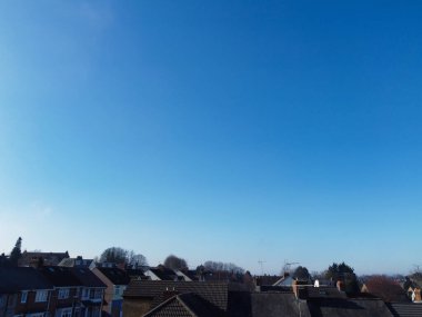 High Angle View of Blue Sky over Great Britain During Sunset