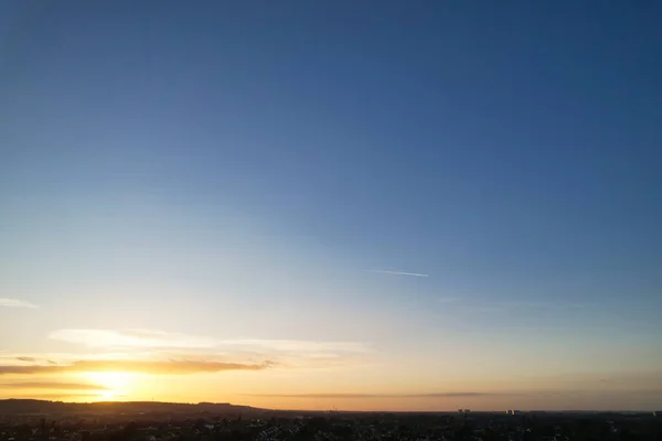 Wysoki Kąt Widzenia Nieba Chmur Podczas Zachodu Słońca — Zdjęcie stockowe