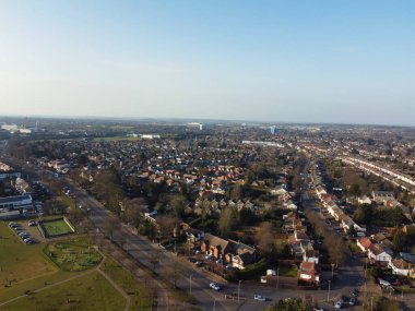 BİRLİK KINGDOM, LUTON - 15 Şubat 2023: Chaul End Perakende Parkı Drone Manzarası