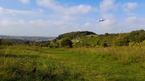 Dron Letící Vzduchu Britském Venkově — Stock video