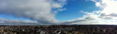 High Angle View of Beautiful and Dramatic Clouds over City