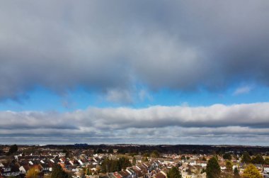 High Angle View of Beautiful and Dramatic Clouds over City