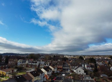 High Angle View of Beautiful and Dramatic Clouds over City