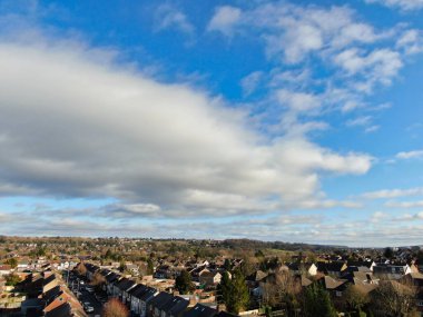 High Angle View of Beautiful and Dramatic Clouds over City