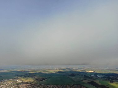 High Angle View of Beautiful and Dramatic Clouds over City