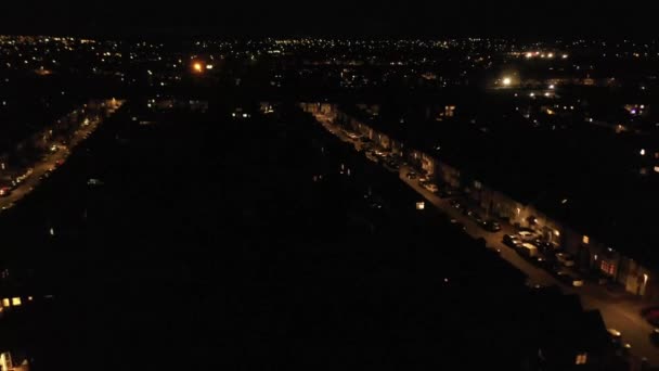 Illuminated Roads Traffic British City Night — Stok video