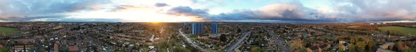 Letecký Pohled Luton City Během Západu Slunce — Stock fotografie