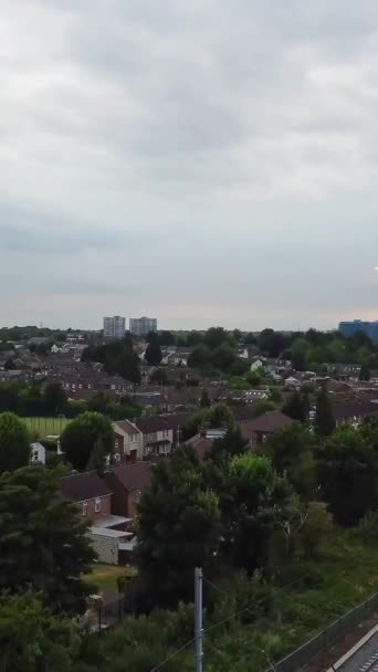 High Angle Footage Über Die Stadt Luton England Filmmaterial — Stockvideo