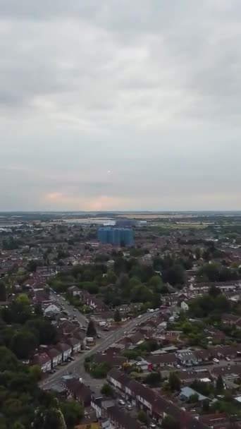 英国卢顿市上空的高角镜头 4K镜头 — 图库视频影像