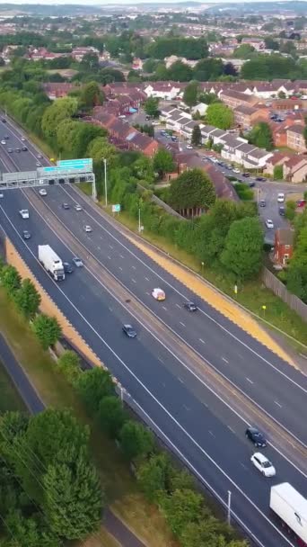 英国公路与交通的高角度空中景观 — 图库视频影像