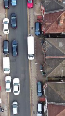 İngiltere 'de İngiliz Karayolları ve Trafik Yüksek Açı Hava Görüntüsü