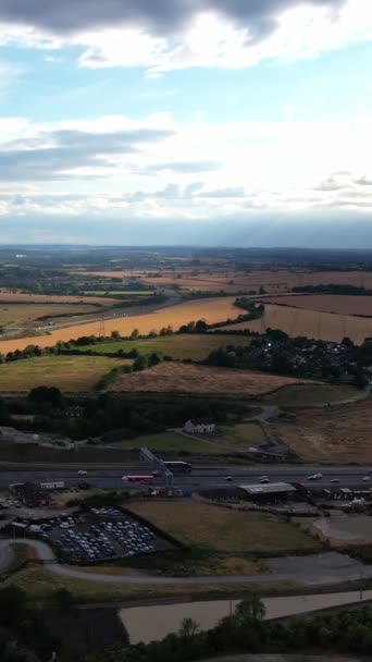High Angle Aerial View British Roads Traffic Inggris — Stok Video