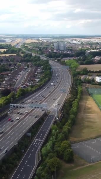 Luftaufnahme Britischer Straßen Und Des Verkehrs England — Stockvideo