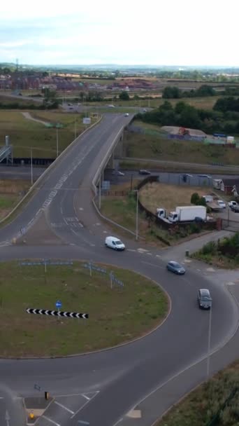 High Angle Aerial View British Roads Traffic Inggris — Stok Video