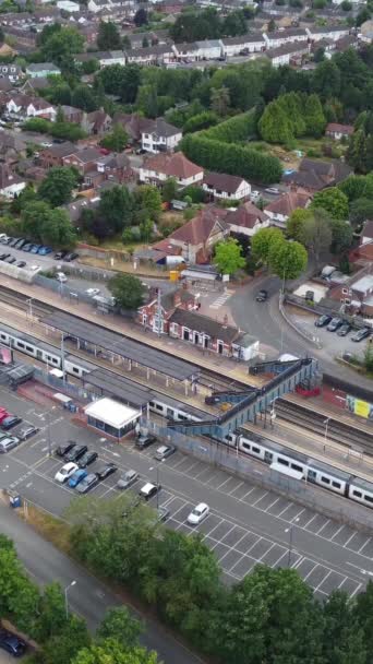 Aerial Footage Railway Station Luton City England Full Clouds Day — 비디오