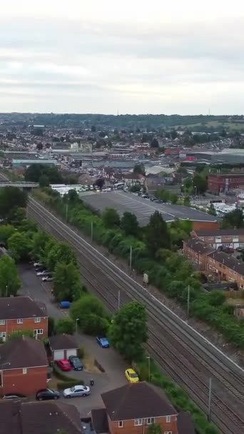 Riprese Aeree Della Stazione Ferroviaria Luton City England Una Giornata — Video Stock