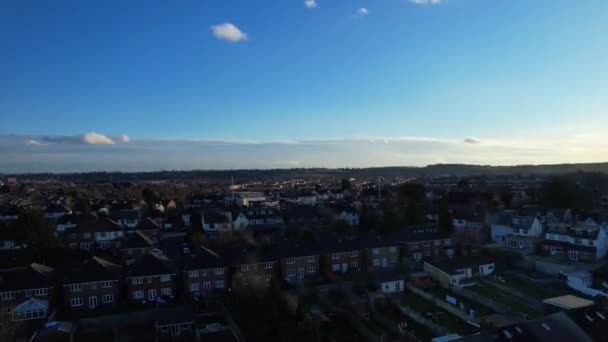 Images Aériennes Maisons Résidentielles Britanniques Dessus Ville — Video